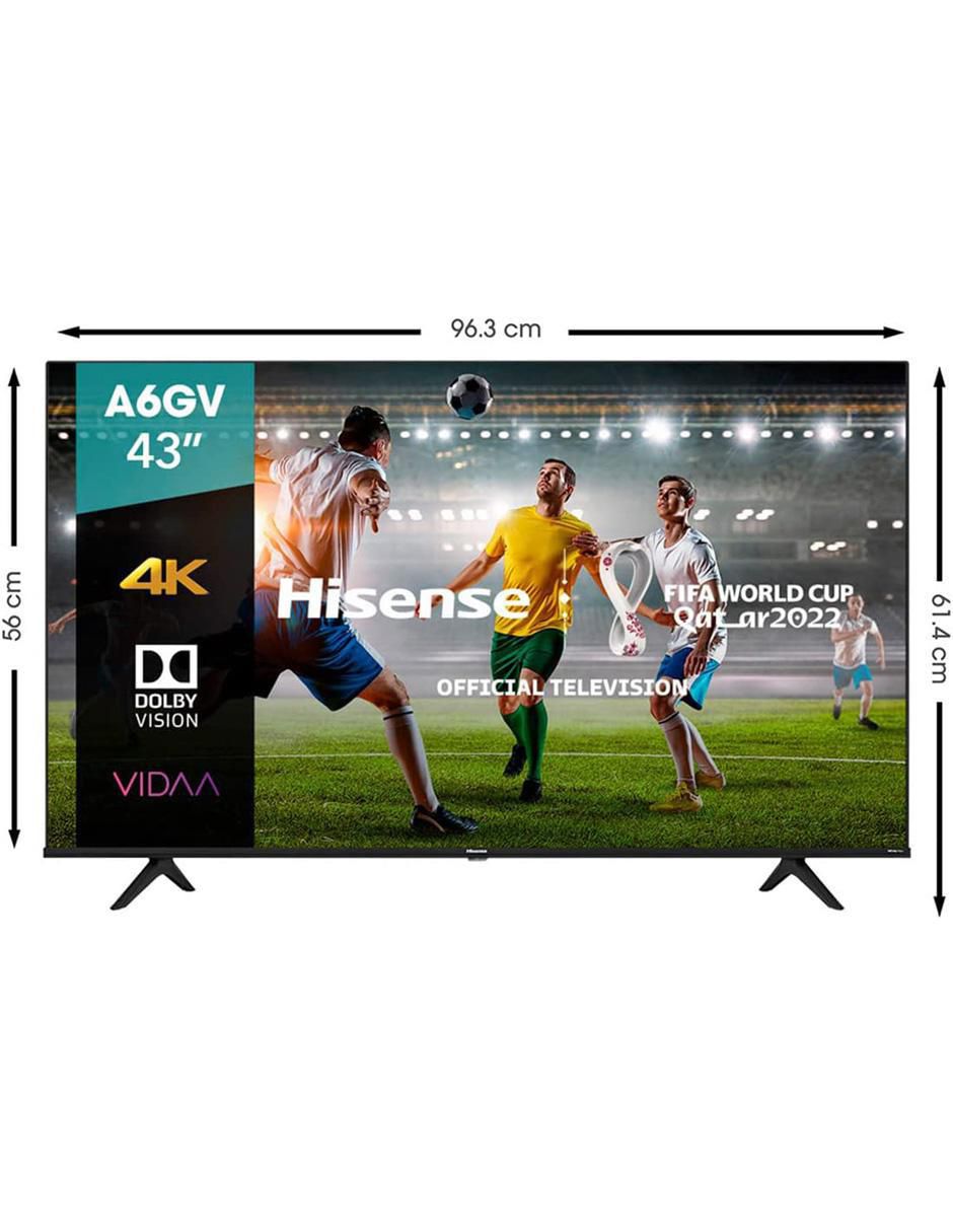 Pantalla Smart TV Hisense LED de 43 pulgadas 4K/UHD 43A6GV con