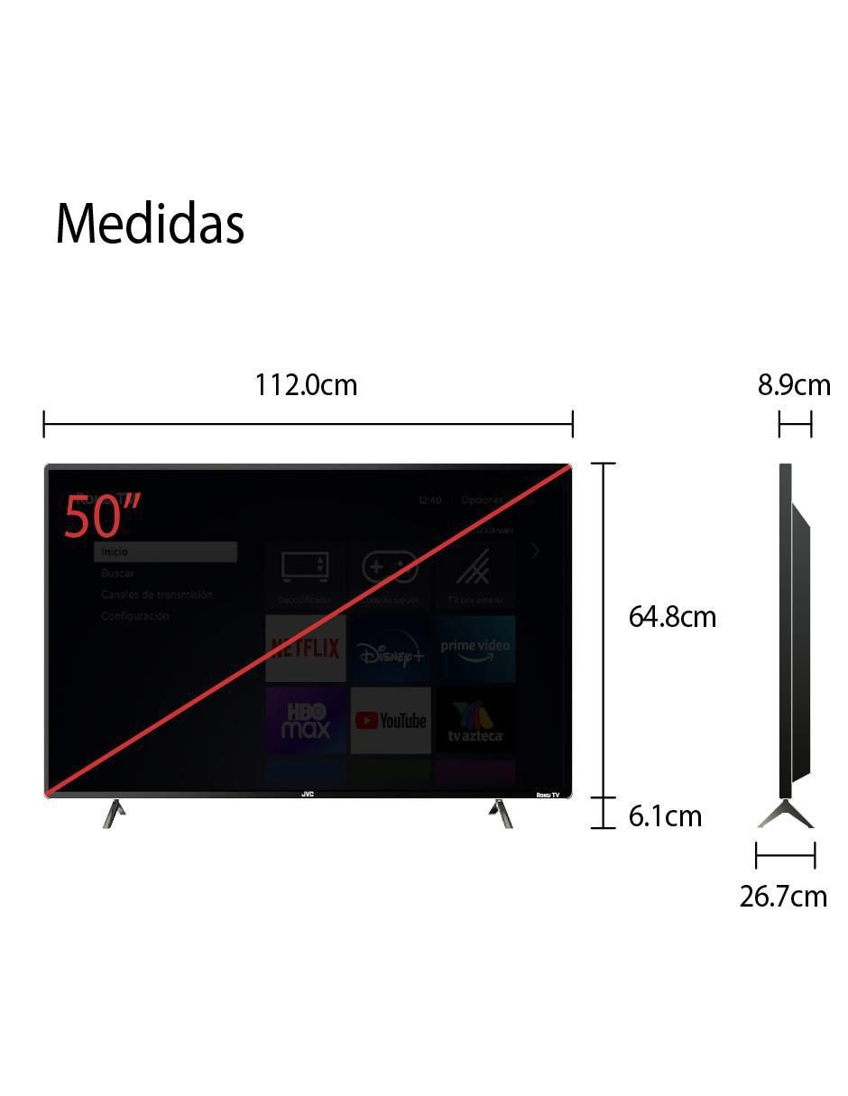 Pantalla Smart TV LED de 50 pulgadas 4K/UHD SI50UR con Roku TV 4
