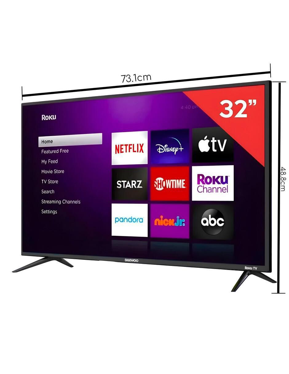 Pantalla Smart TV LED de 32 pulgadas HD DAW32R con Roku TV 4