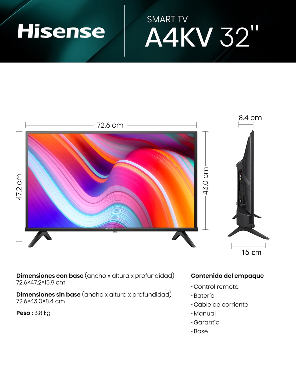 Pantalla Smart TV LED de 32 pulgadas Full HD 32A4KV 6