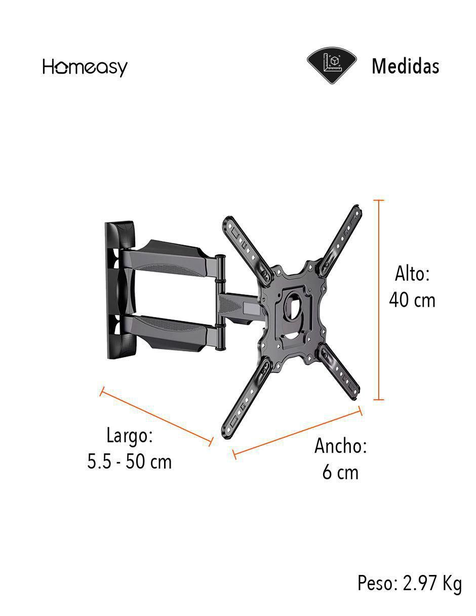 Soporte para pantalla inclinable 32 - 55 pulgadas 5