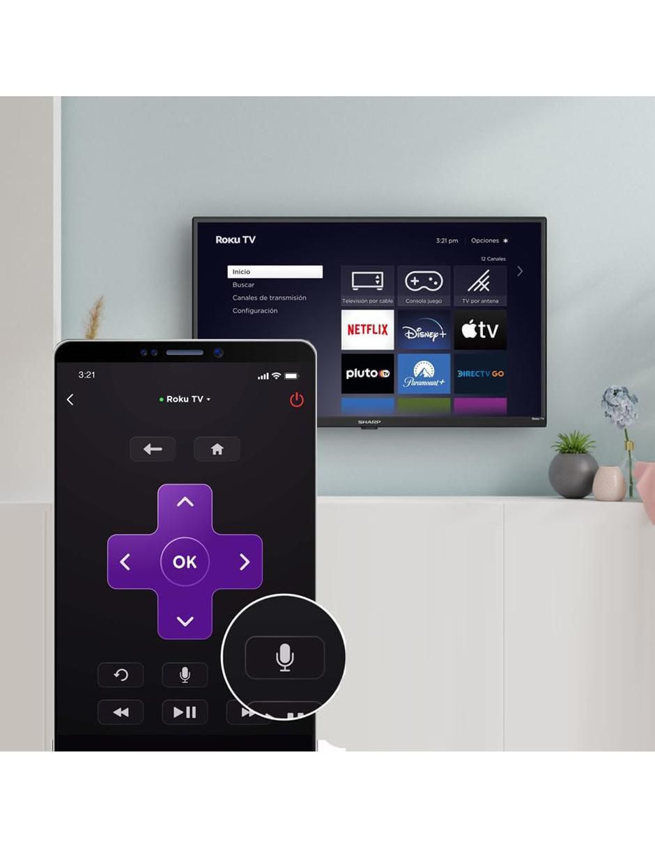 Pantalla Smart TV LED de 32 pulgadas HD 2T-C32CF2UR con Roku TV 6