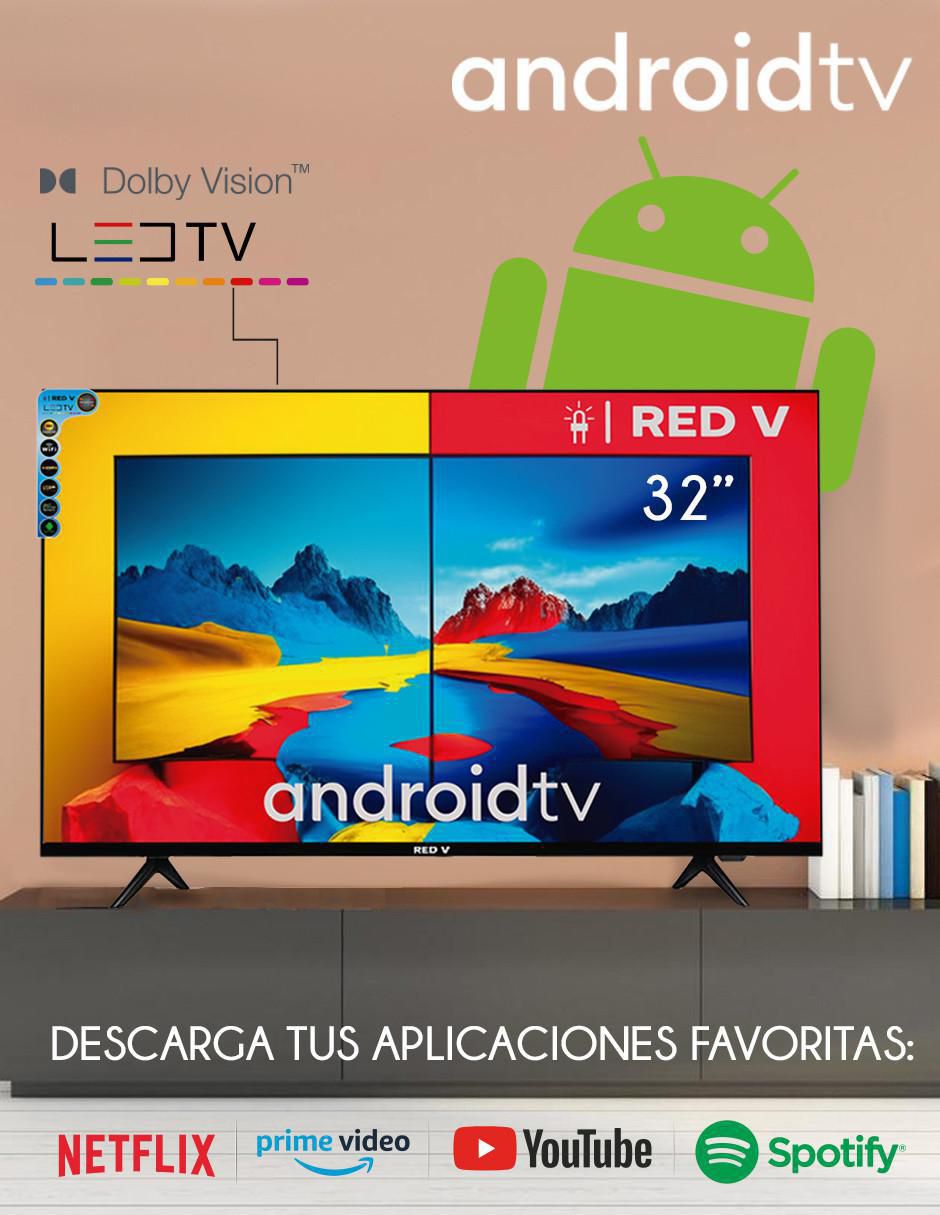 Pantalla Smart TV LED de 32 pulgadas HD RED32STV con Android TV 2