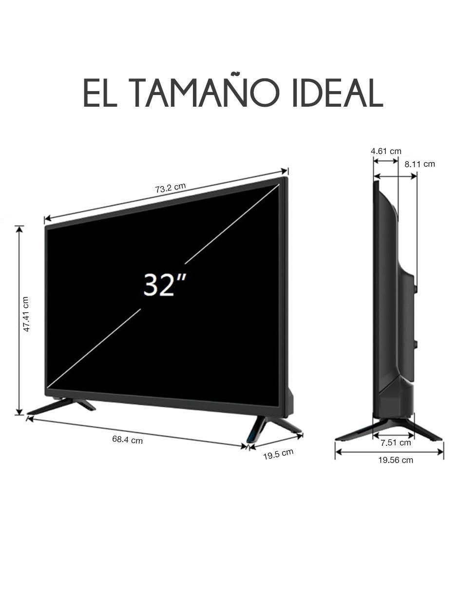 Pantalla Smart TV LED de 32 pulgadas HD RED32STV con Android TV 6