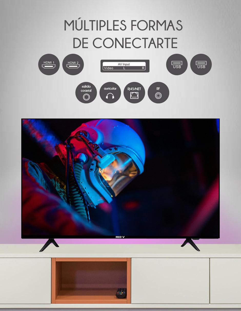 Pantalla Smart TV LED de 32 pulgadas HD RED32STV con Android TV 5