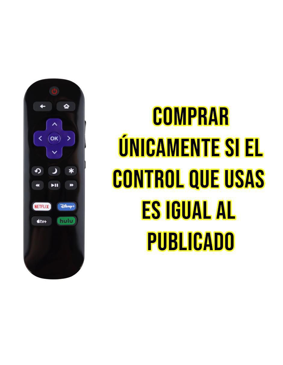 Control remoto para Smart TV CE-HRUS23 Onn Roku TV, Element Roku TV, Hisense Roku TV, Philips Roku TV 6