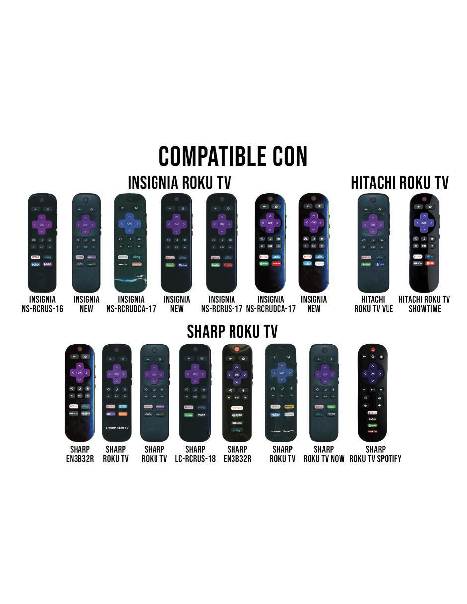 Control remoto para Smart TV CE-4RK TCL, LG, Insignia, Hisense, Sharp, Philips, Haier y Hitachi con sistema Roku 8