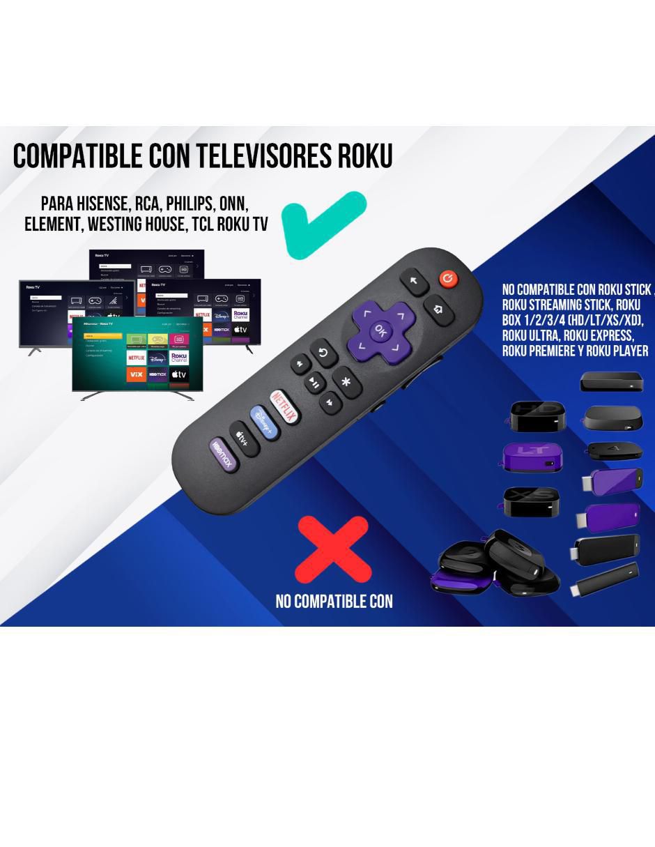 Control remoto para Smart TV CE-THR17 TCL Roku TV Smart 4K 8