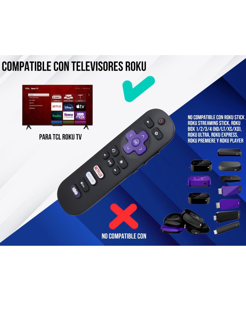 Control remoto para Smart TV CE-TPR7 TCL ROKU TV 7