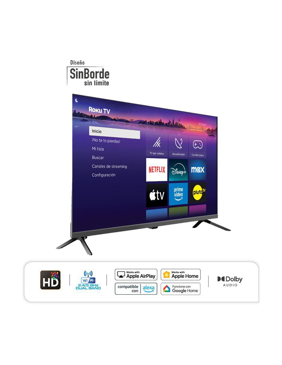 Pantalla Smart TV LED de 32 pulgadas HD HYLED3257RiM con Roku TV 2