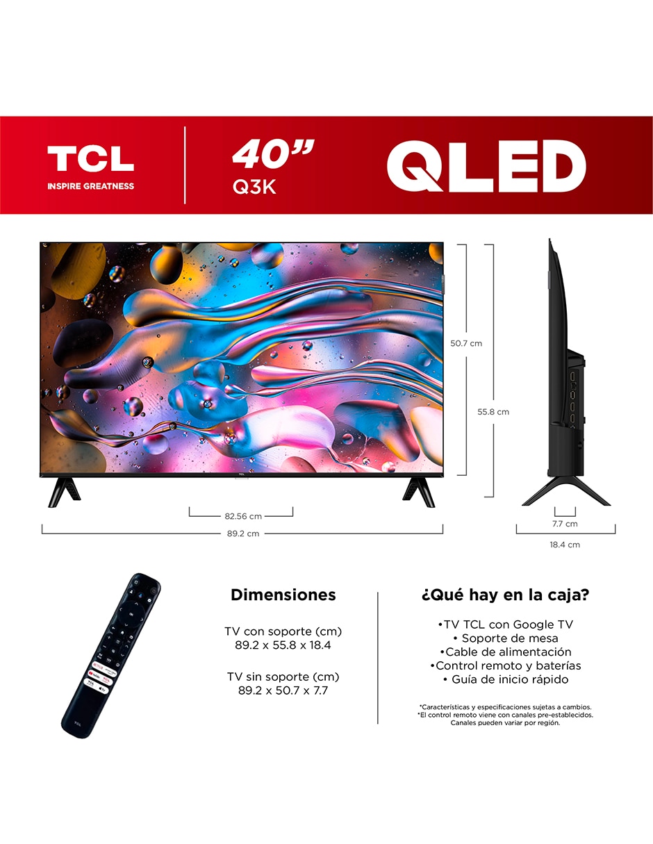 Pantalla Smart TV QLED de 40 pulgadas Full HD 40Q3K con Android TV 6