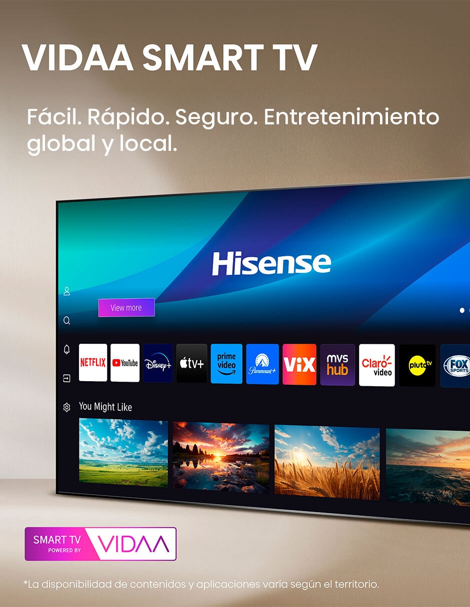 Pantalla Smart TV LED de 32 Pulgadas HD 32A4NV con AI Sports Mode 14