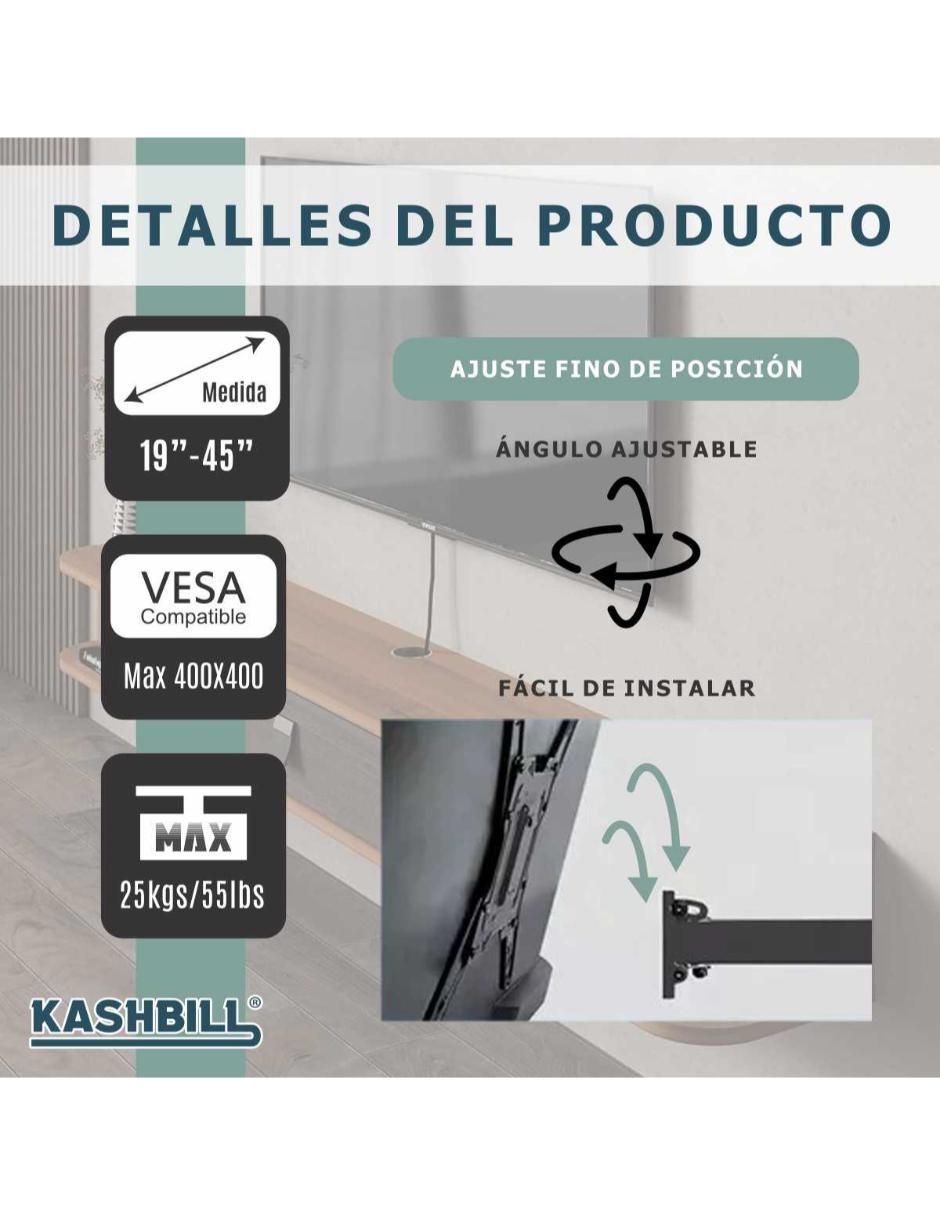Soporte para pantalla articulado  19 - 45 pulgadas 4