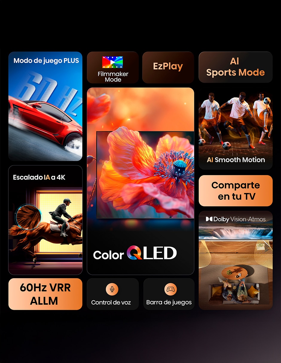 Pantalla Smart tv QLED de 50 Pulgadas 4K 50QD6QV con AI Smooth Motion 9