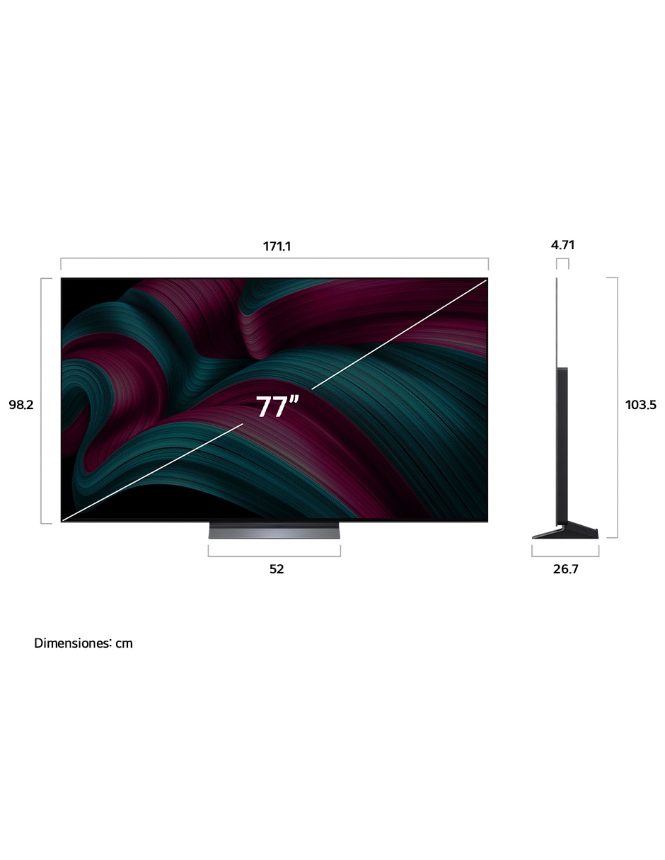 Pantalla Smart TV OLED de 77 pulgadas 4K OLED77C5PSA con evo AI 9