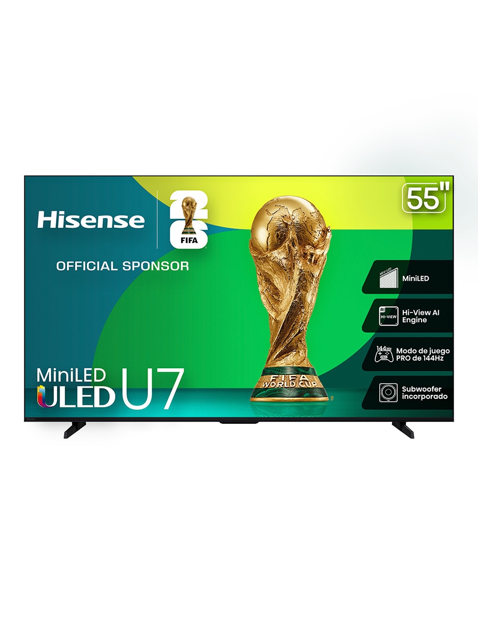Pantalla Smart TV Mini LED de 55 pulgadas 4K/UHD 55U7QG con Google TV con AI Smooth Motion