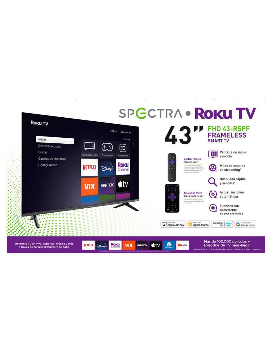 Pantalla Smart TV LED de 43 pulgadas Full HD 43-RSPF con Roku TV 5