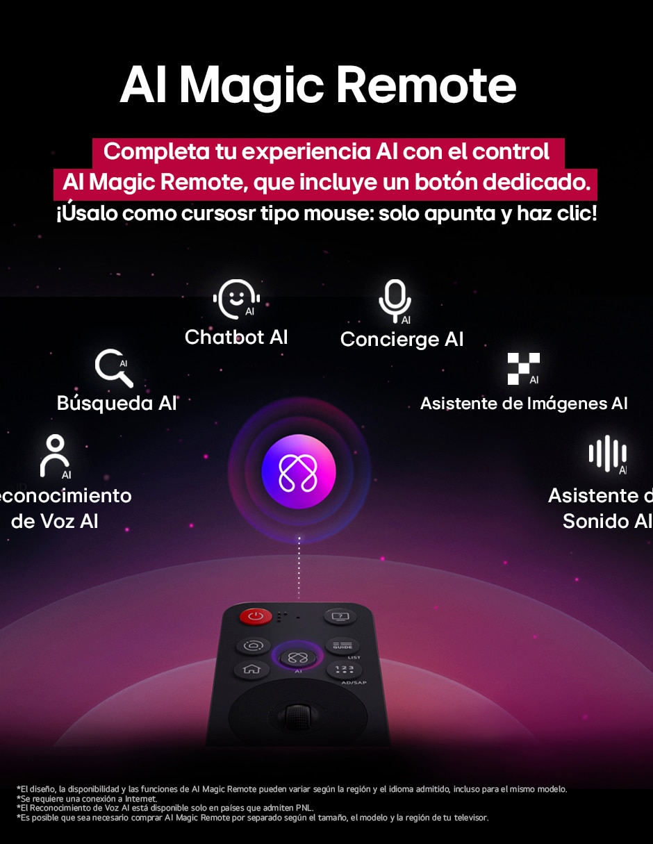 Pantalla Smart TV NanoCell de 65 pulgadas 4K 65NANO80ASA con WebOS con AI webOS 5