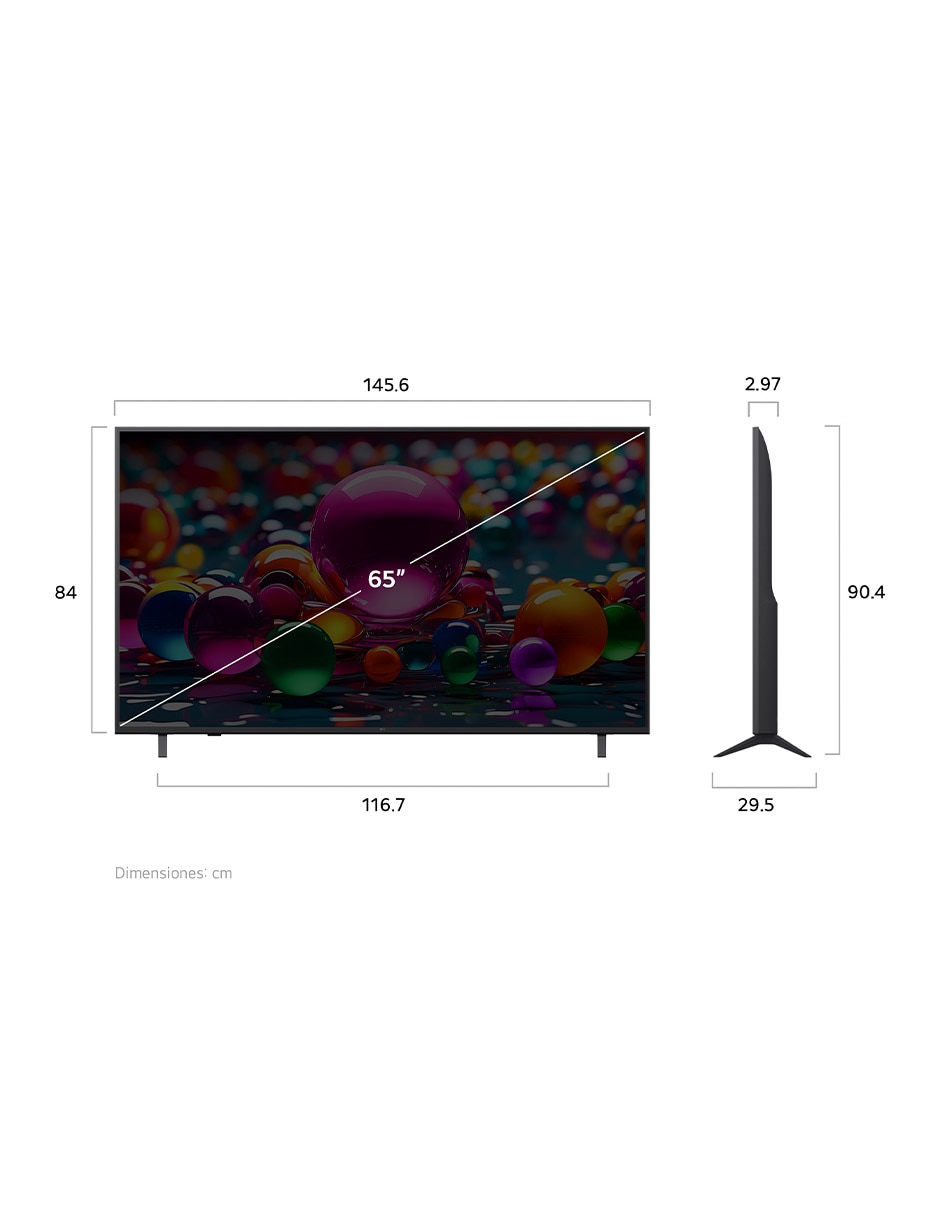Pantalla smart tv lg uhd "de" 65 pulgadas 4k 65ua8050psa "con" webos no aplica "con" ai webos 7