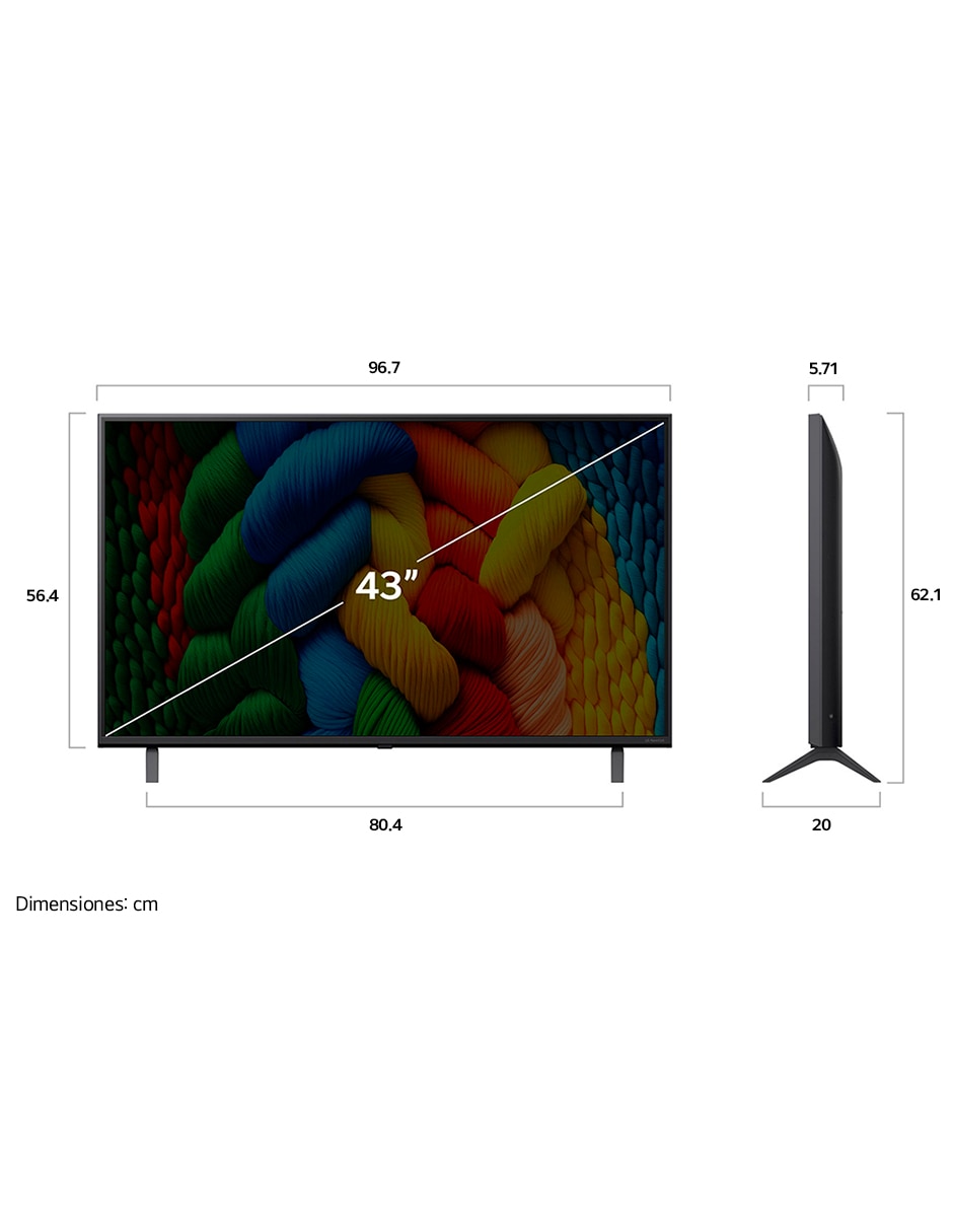Pantalla Smart TV NanoCell de 43 pulgadas 4K  43NANO80ASA con WebOS con AI webOS 6