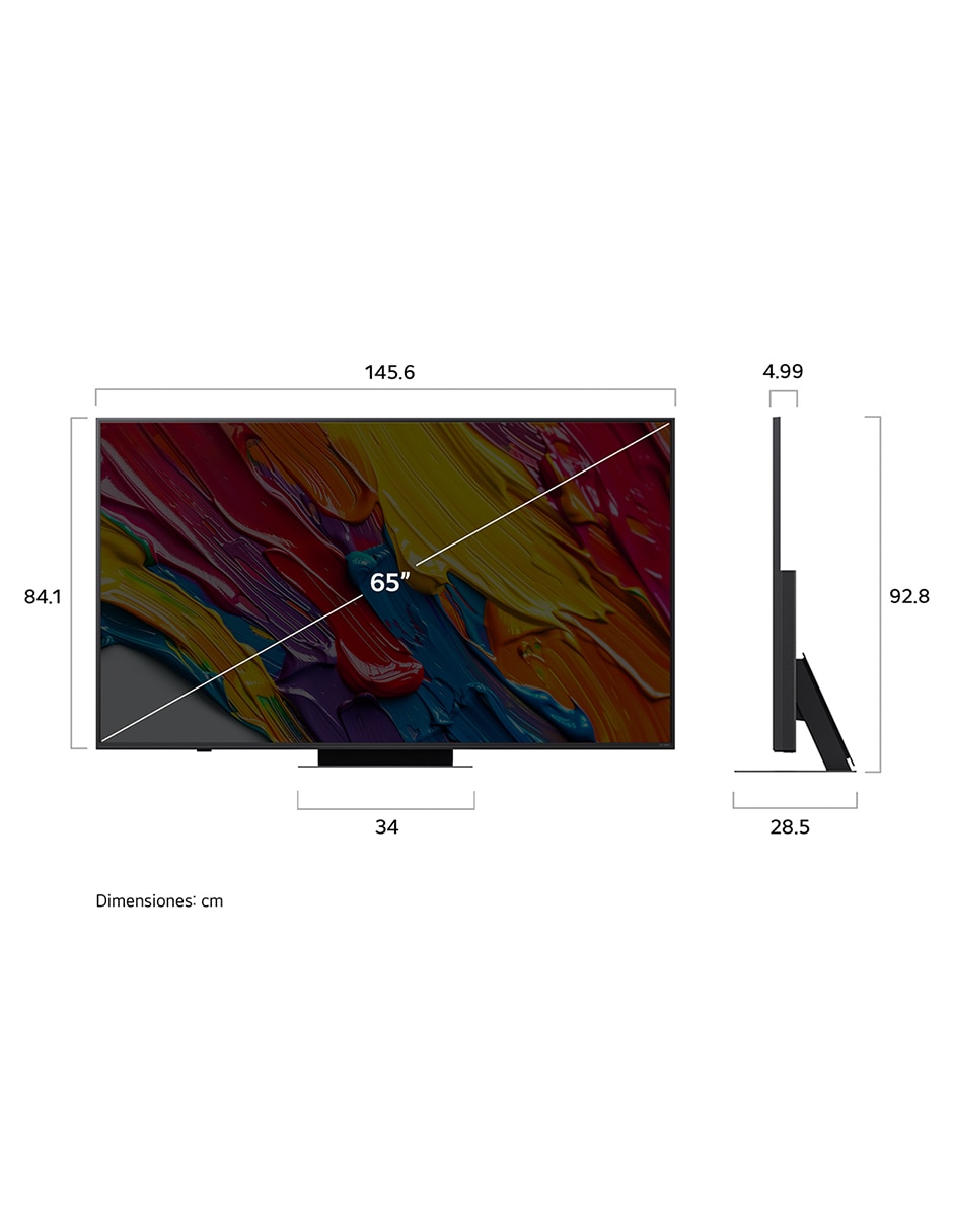 Pantalla Smart TV QNED de 65 pulgadas 4K/UHD 65QNED83ASG con WebOS con AI webOS