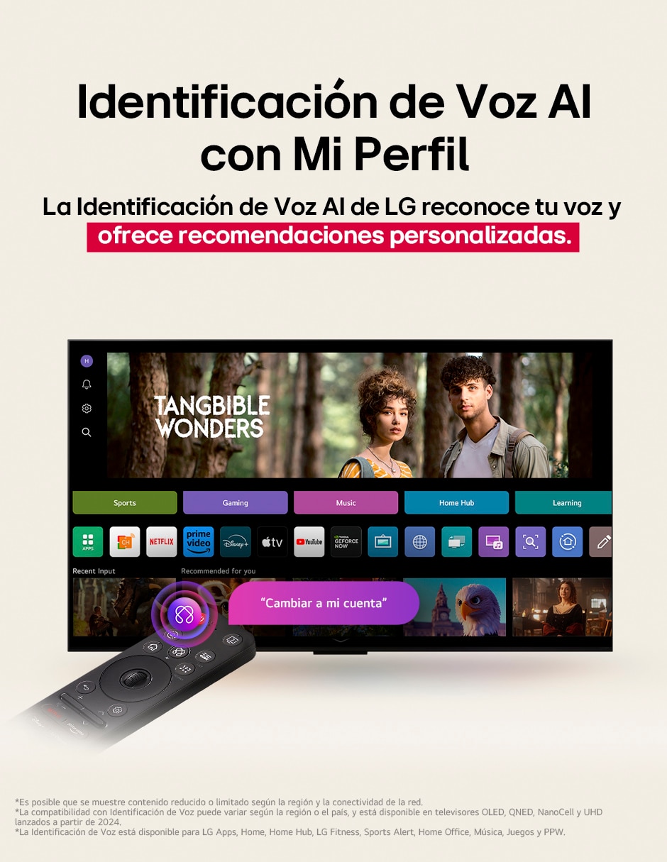 Pantalla Smart TV QNED de 65 pulgadas 4K/UHD 65QNED83ASG con WebOS con AI webOS 7