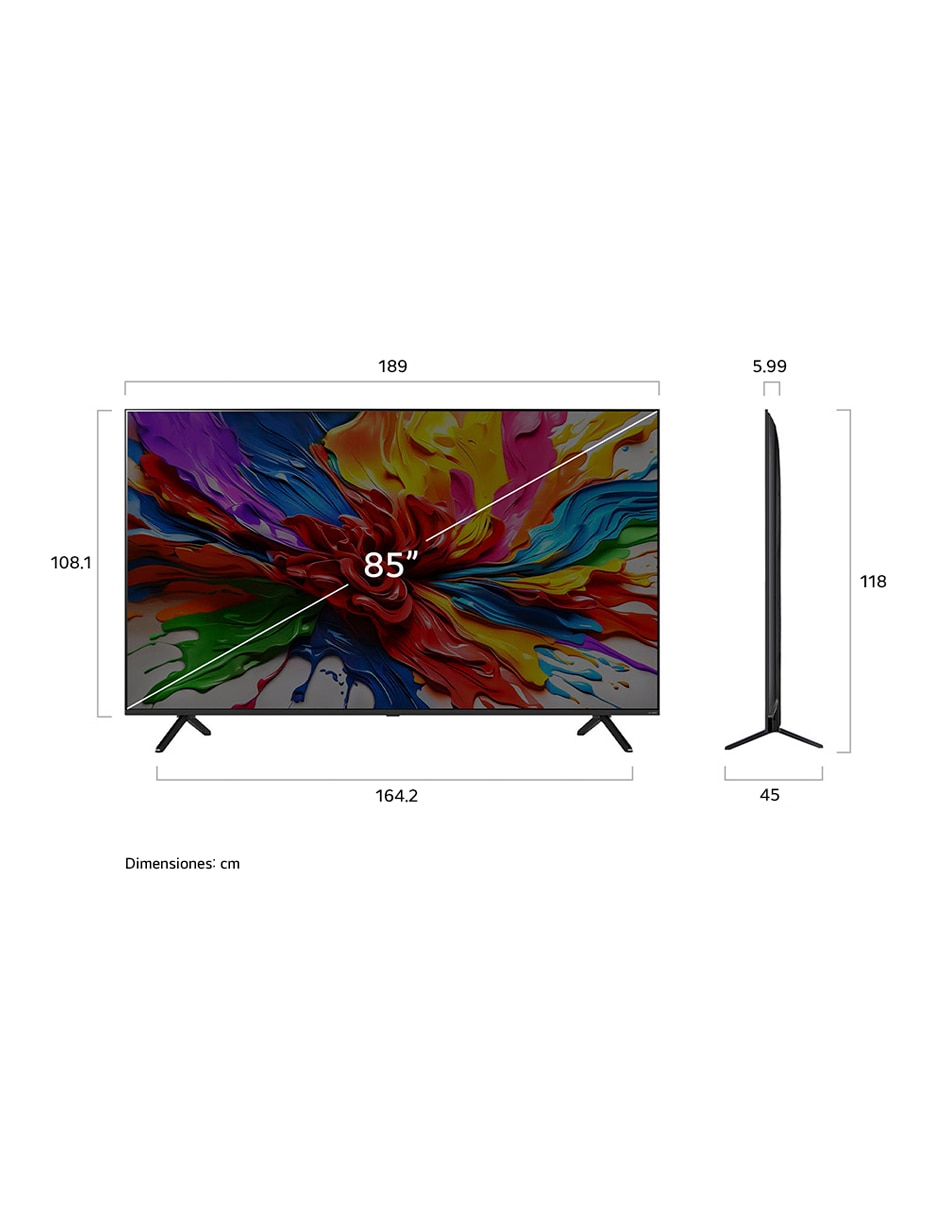 Pantalla Smart TV QNED de 85 pulgadas 4K/UHD 85QNED92ASA con evo AI 8