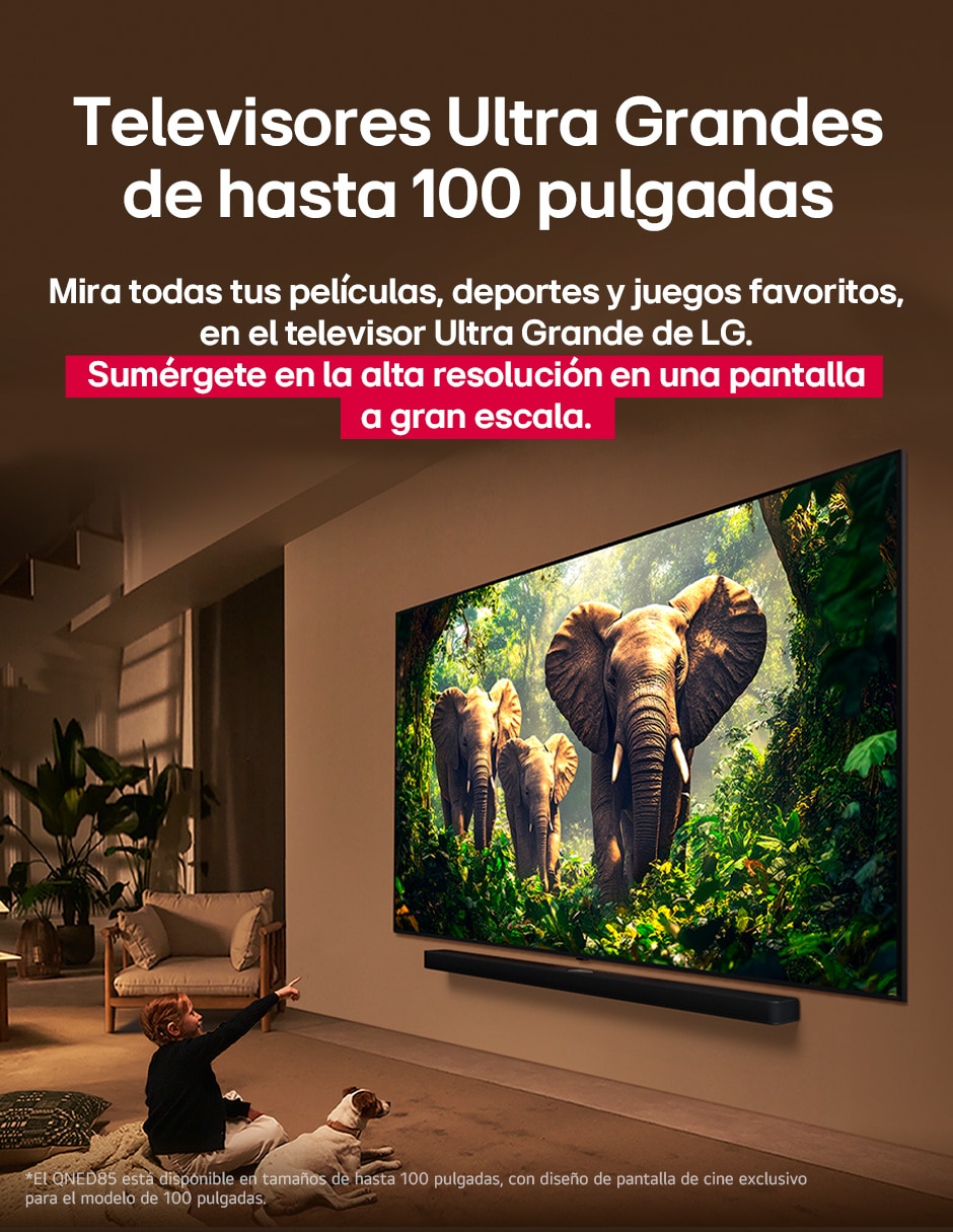 Pantalla Smart TV mini LED de 75 pulgadas 4K/UHD 75QNED85ASG con evo AI 4