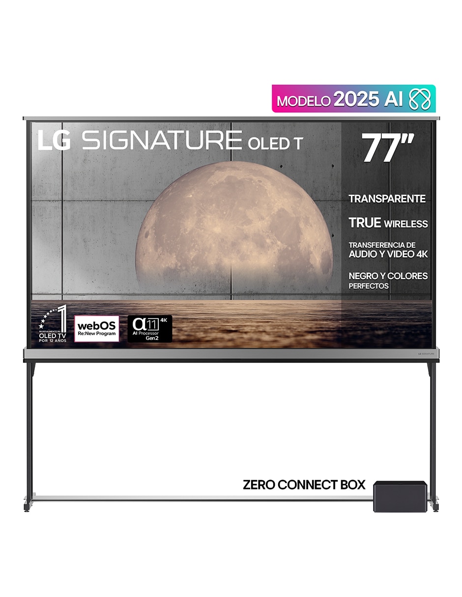 Pantalla Smart TV OLED de 77 pulgadas 4K OLED77T4PSA con AI Transparente 1
