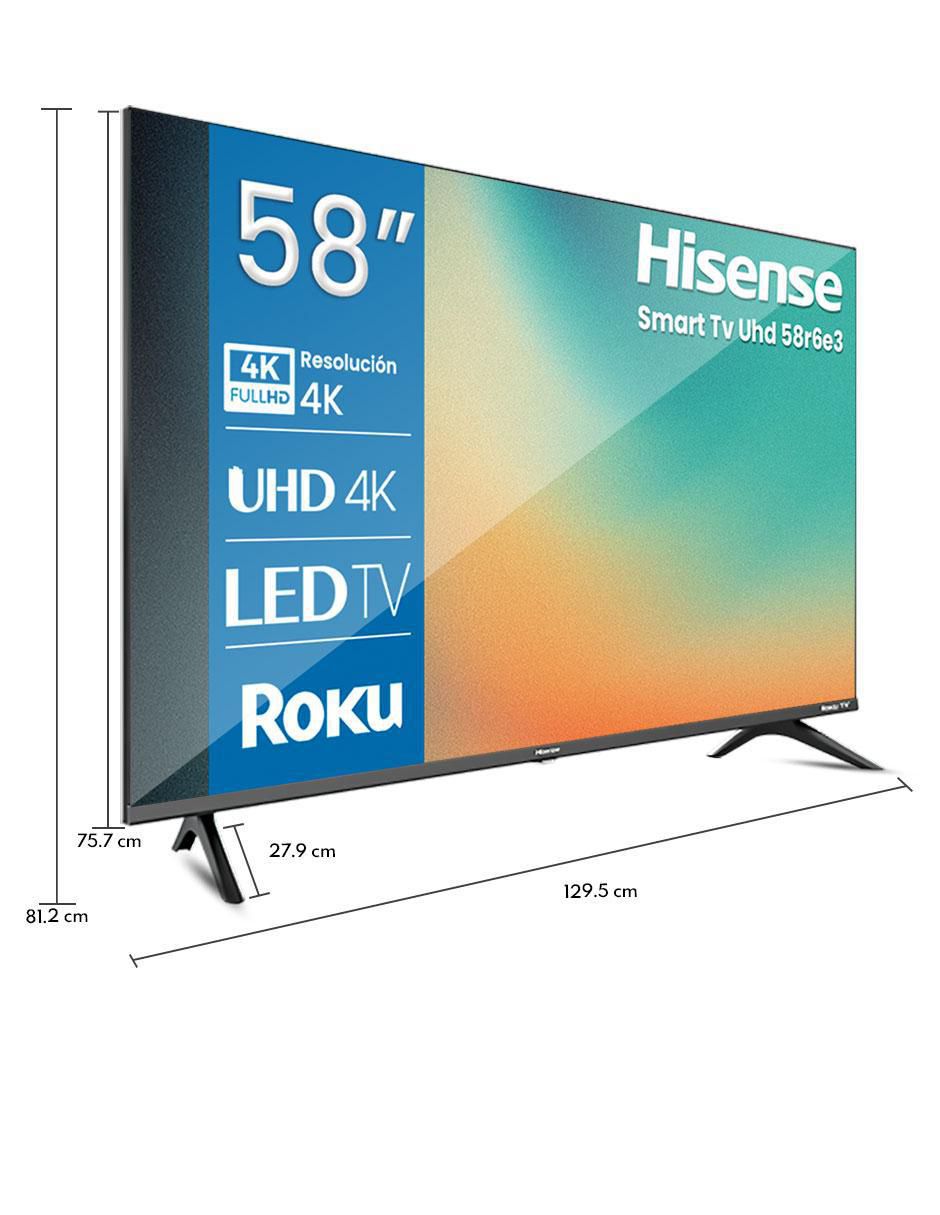 Pantalla Smart TV LCD de 58 pulgadas 4K/UHD 58R6E3 con Roku TV 5