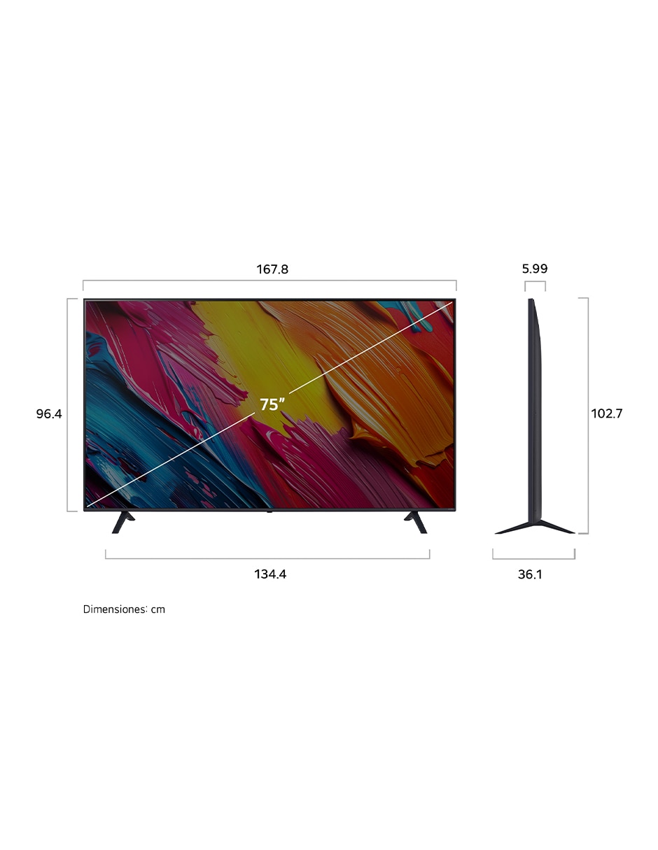 Pantalla Smart TV QNED de 75 pulgadas 4K 75QNED70ASC con AI webOS 10