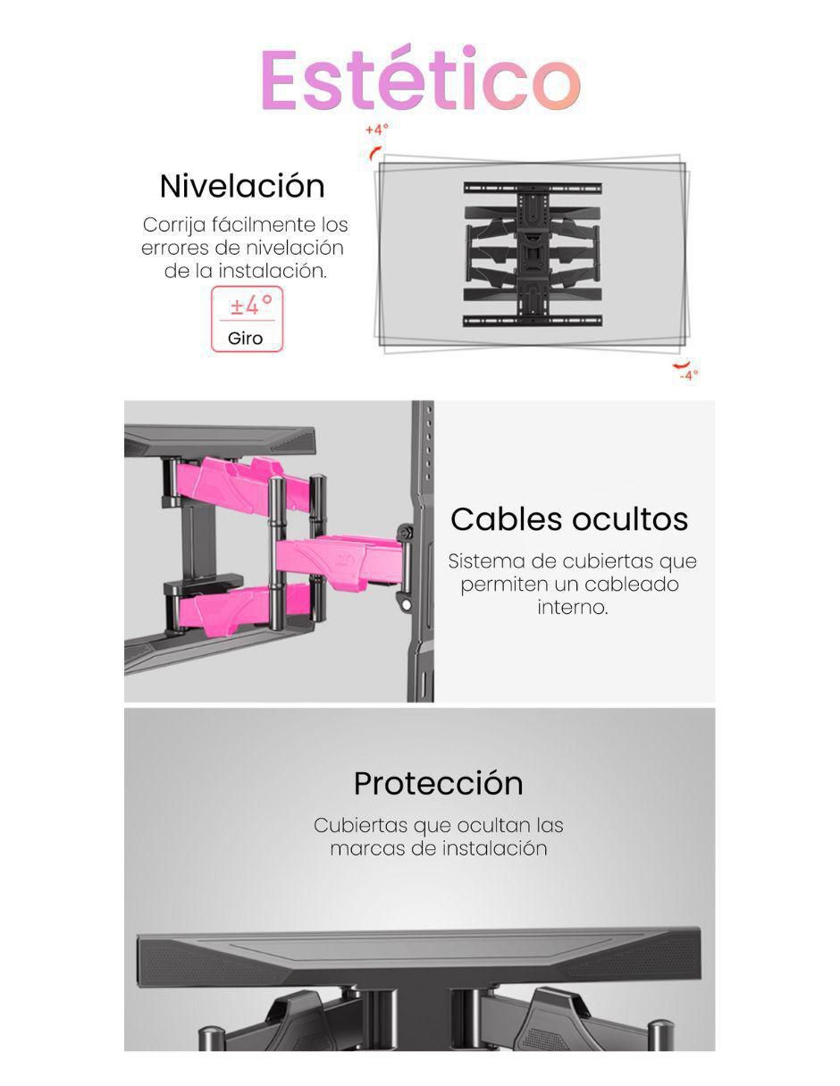 Soporte de pared para pantalla inclinable 40 - 80 pulgadas 10