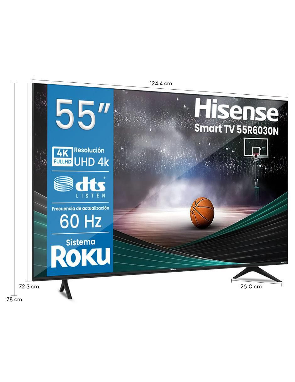 Pantalla Smart TV LED de 55 pulgadas 4k/UHD 55R6030N con Roku TV 5
