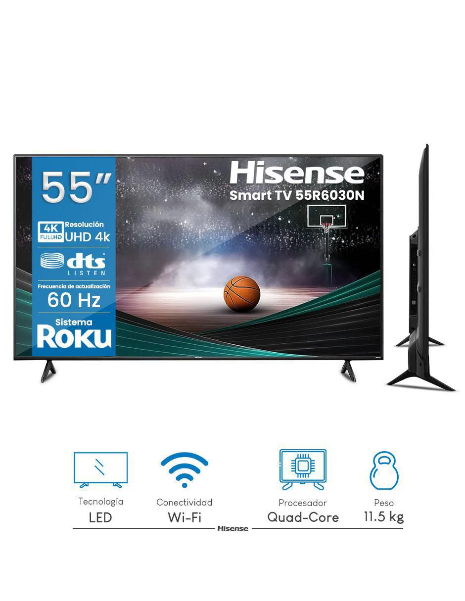 Pantalla Smart TV LED de 55 pulgadas 4k/UHD 55R6030N con Roku TV 3