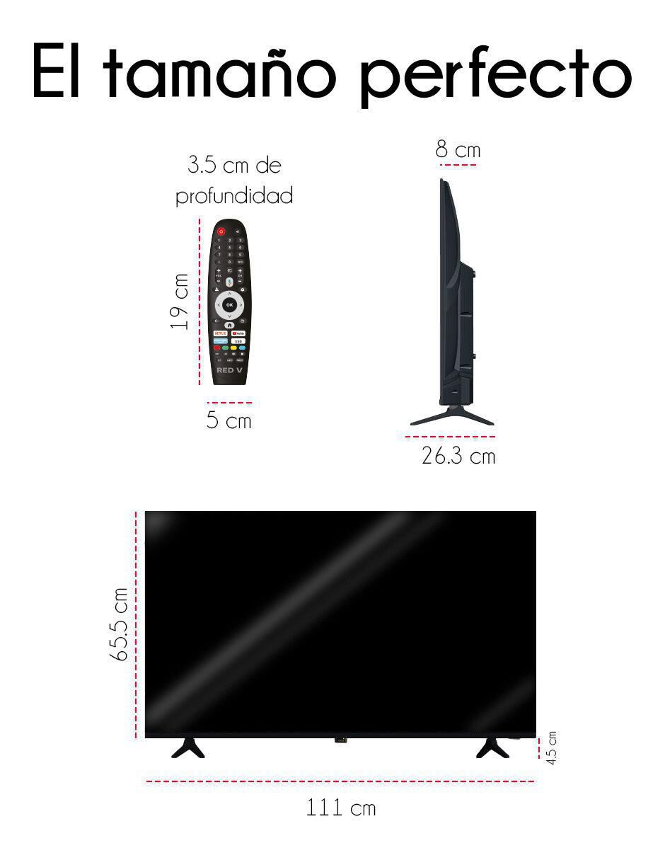Pantalla smart TV UHD de 50 pulgadas 4K RED50GTV con Google TV 7