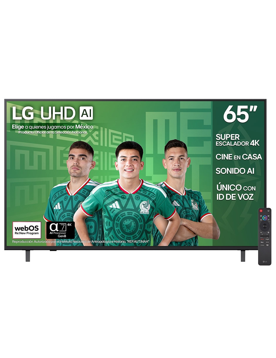 Pantalla Smart TV LG UHD de 65 pulgadas 4K 65UA8050PSA con AI webOS
