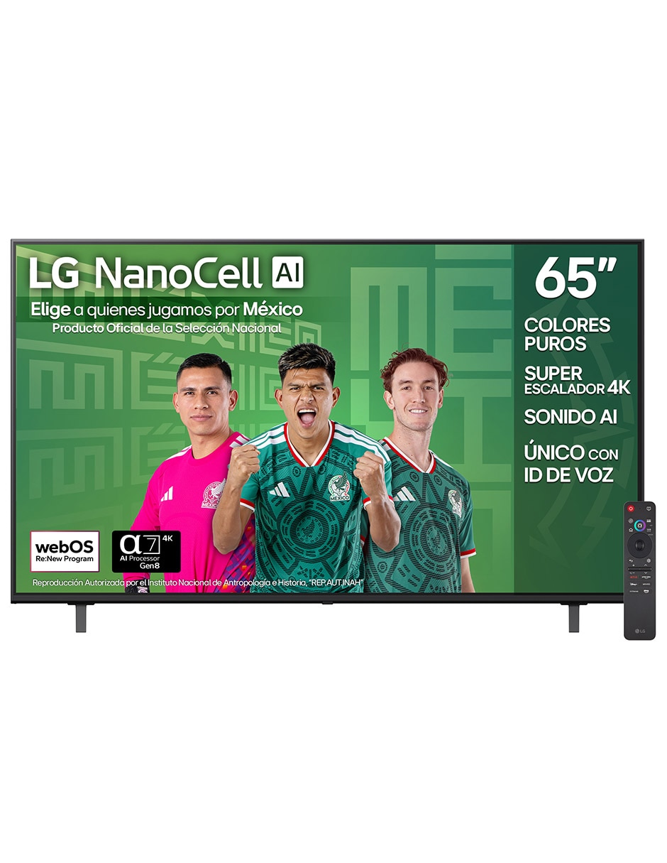 Pantalla Smart TV NanoCell de 65 pulgadas 4K 65NANO80ASA con WebOS con AI webOS