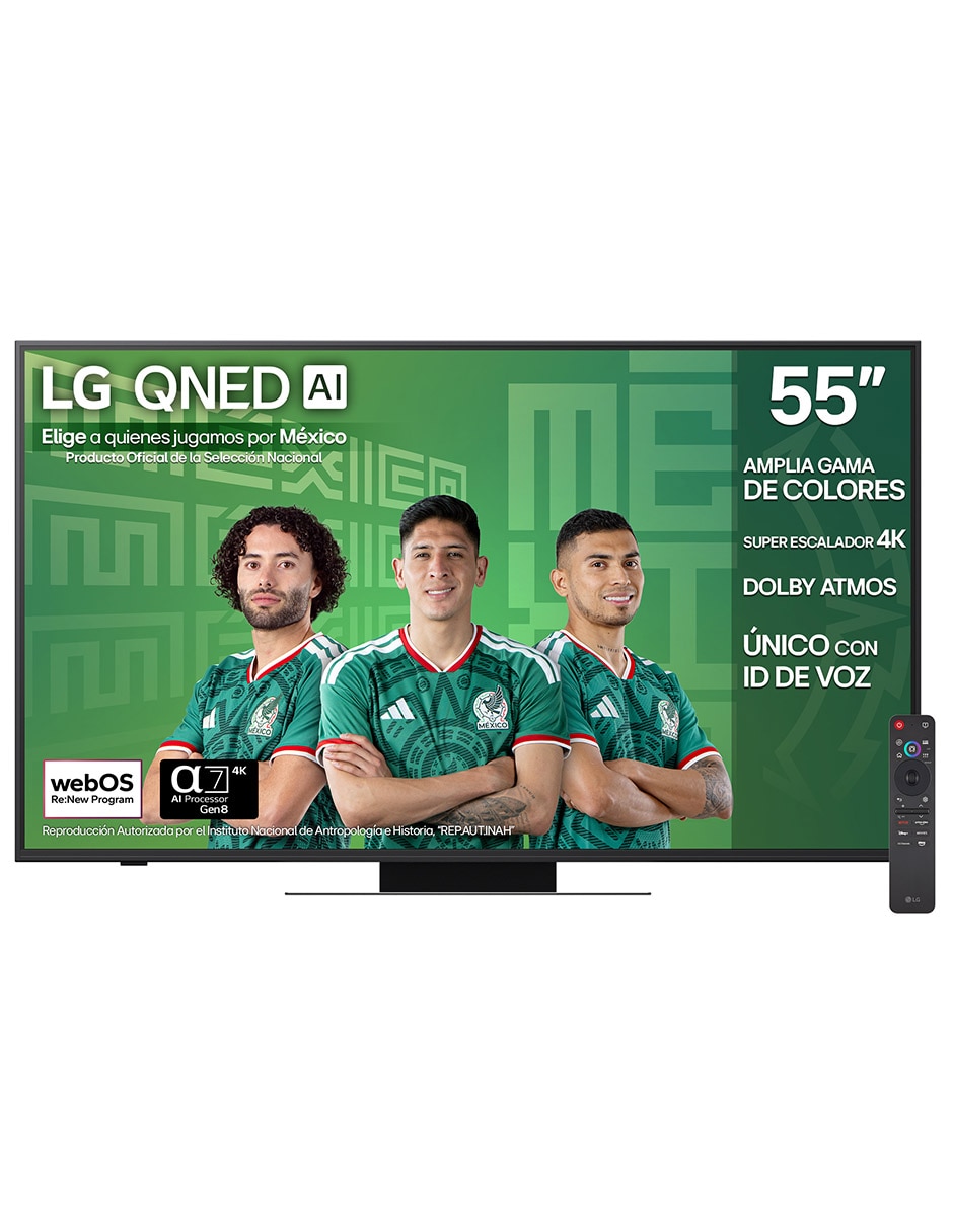 Pantalla Smart TV QNED de 55 pulgadas 4K 55QNED83ASG con evo AI